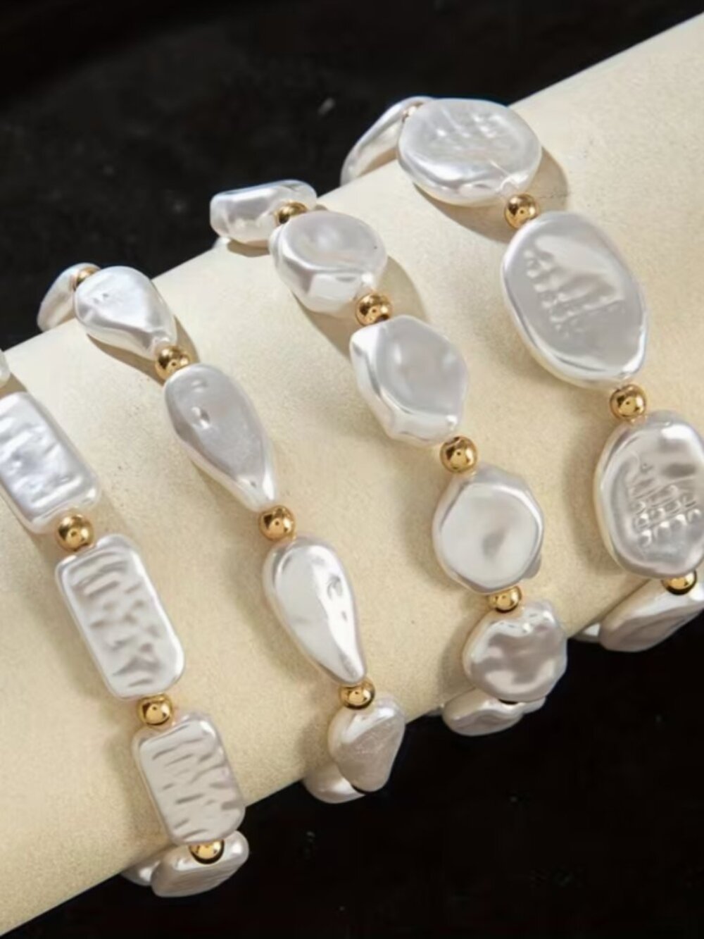 Pearlized Bracelets, Set of 4 - Picture 2 of 3